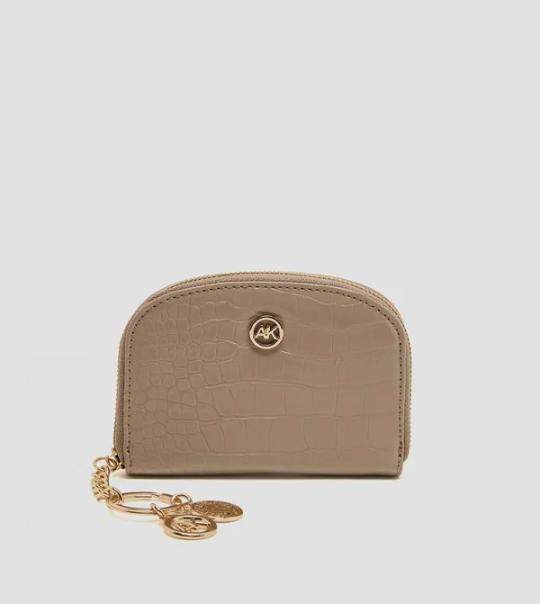 Anne Klein Croc Textured Zip-around Card Holder